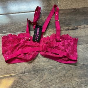 BMWT deep cherry balconette lace studded bralette